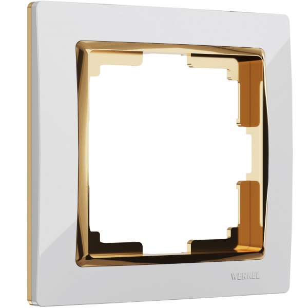 Рамка на 1 пост Werkel WL03-Frame-01-white-GD Snabb (белый/золото) - купить в Казани