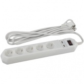 USF-5es-1.5m-USB-W Сетевой фильтр ЭРА (белый) с заземл, 3x0,75мм2, с выкл, 5гн+2USB, 1.5м - купить в Казани