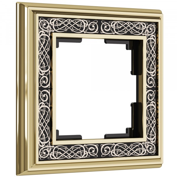 Рамка на 1 пост WL77-Frame-01 Palacio Gracia (золото/черный) - купить в Казани